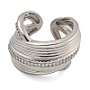 Rack Plating Brass Micro Pave Cubic Zirconia Open Cuff Rings for Women RJEW-I107-03P-2