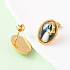 304 Stainless Steel Resin Pendant Necklaces & Stud Earrings Sets for Women SJEW-B022-02G-3
