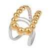 Adjustable 304 Stainless Steel Cuff Rings for Women LS-RJEW-B135-01GP-10-2
