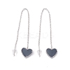 Long Chain with Enamel Heart Dangle Stud Earrings EJEW-A067-01P-A-1