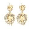 Brass Micro Pave Clear Cubic Zirconia Dangle Stud Earrings for Women LS-EJEW-F352-05G-02-2