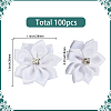 100Pcs Polyester Rhinestone Flower for Ornament Appliques DIY Wedding FIND-SP0004-90-2