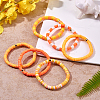 Handmade Polymer Clay Heishi Beads Stretch Bracelets Sets BJEW-JB05902-01-5