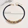 Bohemian Style Alloy Multiple Ring Waxed Cord Choker Necklaces for Women FS-WGCCD3B-01-2