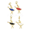 Brass Enamel Pendants KK-CBA3F25-08G-1