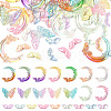 60Pcs 2 Styles Transparent & Opaque UV Plating Acrylic Beads PACR-YW0001-30-2