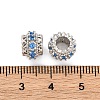 Brass Micro Pave Cubic Zirconia European Beads KK-H513-06P-3