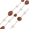 Synthetic Goldstone Nuggets & 316 Stainless Steel Handmade Link Chains CHS-K021-14G-05-1