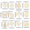 60Pcs 12 Styles Blank Wood Big Pendants WOOD-CJ0002-26-2