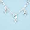 925 Sterling Silver Micro Pave Clear Cubic Zirconia Chain Extenders STER-N016-54S-4