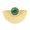 Ion Plating(IP) 304 Stainless Steel Synthetic Malachite Cuff Rings G-Z056-07G-05-2