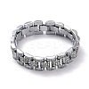 Men's Crystal Rhinestone Solid Link Chain Bracelet LS-BJEW-I297-02P-1