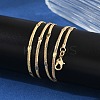2.5mm Rack Plating Brass Herringbone Chain Necklaces for Women Men MAK-L044-19G-2