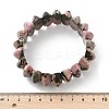 Bicone Natural Rhodonite Beads Stretch Bracelets for Women Men BJEW-C097-05B-5