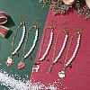 5Pcs 5 Styles Christmas Acrylic Imitated Pearl & Paperclip Chain Bracelets BJEW-JB10383-2