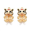 Brass Enamel Peg Bails Pendants KK-N216-368-1