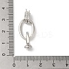 Rack Plating Brass Micro Pave Clear Cubic Zirconia Fold Over Clasps KK-A222-08P-3