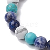 8.5mm Round Natural Lapis Lazuli & Howlite & Synthetic Turquoise & Blue Spot Jasper Bead Stretch Bracelets for Women BJEW-JB10944-05-2