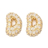 Brass Micro Pave Cubic Zirconia Stud Earrings EJEW-Z091-04G-D-2