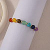 Chakra Natural Tiger Eye & Lapis Lazuli & Carnelian & Amethyst & Citrine & Green Aventurine & Synthetic Turquoise Round Beads Braided Bead Bracelets for Women WD1381-2