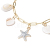Natural Freshwater Shell Beads & Alloy Enamel Charm Bracelets BJEW-JB12214-02-3