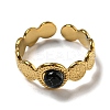 Ion Plating(IP) 304 Stainless Steel with Synthetic Gemstone Ring STAS-Z060-15G-3