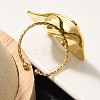 304 Stainless Steel Open Cuff Ring for Women RJEW-B109-03G-06-4