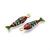 304 Stainless Steel Enamel Pendants STAS-N124-26B-02G-2