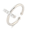 Rack Plating Brass Open Cuff Rings for Women RJEW-F162-01P-I-1