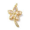 Rack Plating Brass Micro Pave Cubic Zirconia Pendants KK-U022-13A-G-1