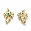 Brass Micro Pave Green Cubic Zirconia Charms LS-ZIRC-O035-14G-2