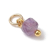 50Pcs 10 Colors Natural Mixed Stone Faceted Cube Charms PALLOY-JF04816-01-5