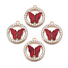 Alloy Rhinestone Pendants X1-PALLOY-S183-001E-RS-1