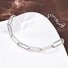 304 Stainless Steel Paperclip Chain Bracelets for Women BJEW-G775-01P-2