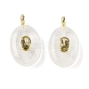 Natural Quartz Crystal & Cubic Zirconia Pendants G-Z076-01G-17-1