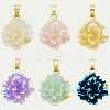 12Pcs 6 Colors UV Plating Brass Pendants KK-BBC0018-81-6