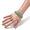 5Pcs 5 Style Synthetic Turquoise(Dyed) & Hematite & Glass Sead Beads Stretch Bracelets Set BJEW-JB07670-03-3