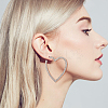 2 Pairs 2 Colors Crystal Rhinestone Hollow Out Heart Stud Earrings with 925 Sterling Silver Pins EJEW-AN0001-23-5