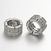 Brass Micro Pave Cubic Zirconia European Beads ZIRC-L037-46-FF-2