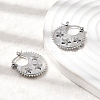 Star Brass Micro Pave Clear Cubic Zirconia Hoop Earrings EJEW-Z157-01P-3