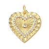 Rack Plating Brass & Cubic Zirconia Pendants X-KK-L216-053G-1