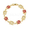 Brass Micro Pave Clear Cubic Zirconia Link Bracelets for Women BJEW-H209-05G-6