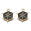 Light Gold Plated Alloy Pendants LS-X-ENAM-T009-14A-2