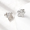 Flower 304 Stainless Steel Stud Earrings EJEW-G453-09P-3