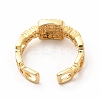 Cubic Zirconia Rectangle Open Cuff Ring KK-A180-31G-2
