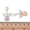 Heart-shape Angel Acrylic Pendant Decorations HJEW-XCP0001-28-3