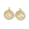 Real 18K Gold Plated Brass Micro Pave Clear Cubic Zirconia Pendants KK-E068-VB409-9-1