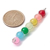 Colorful Imitation Jade Glass Round Bead Pendants PALLOY-JF02449-02-2