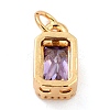 Real 18K Gold Plated Brass Inlaid Cubic Zirconia Charms ZIRC-L100-075G-01-3