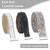 3Yards 3 Style Plastic Glitter Hotfix with Resin Rhinestone DIY-BC0003-35-2